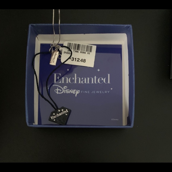 Enchanted Disney Jewelry Sterling Silver 1/10CTTW Diamond & Pearl Ariel necklace - Picture 7 of 9